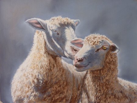 Tendre confession (pastel sur pastelmat 30 x 40)