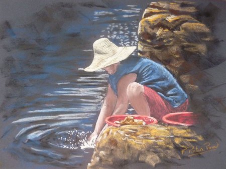 La laveuse (papier pastelcard 30 x 40 cm)