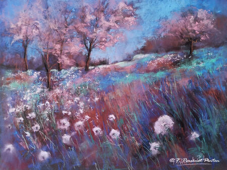 "Du c&ocirc;t&eacute; de Geyssans (26)" pastel 30 x 40 cm sur papier pastelmat