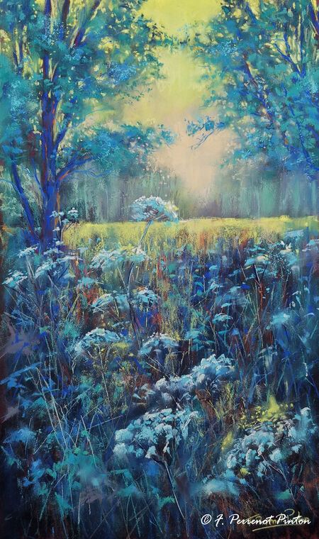"Foug&egrave;res" 30 X50 cm sur pastelmat