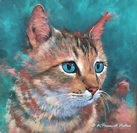 "Garfield" 30 x 30 cm sur pastelmat