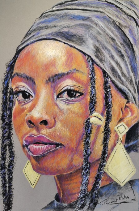 Portrait I 20x30 cm sur pastelmat (travaux d'atelier)