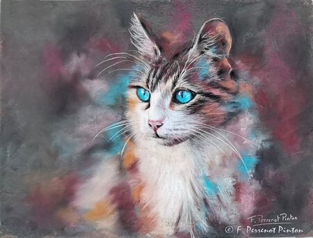 "Je suis l&agrave;" Pastel 30x 40 cm
