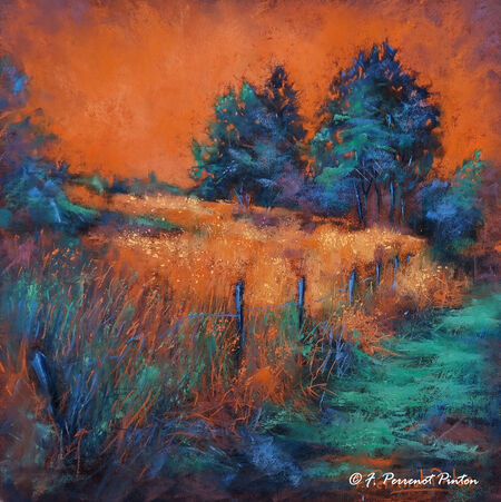 "L'Aubrac en &eacute;t&eacute;" 30x 30 cm pastelmat