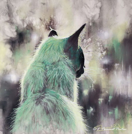 "L'attente" 2eme version papier uart 800 fond &agrave; l'aquarelle