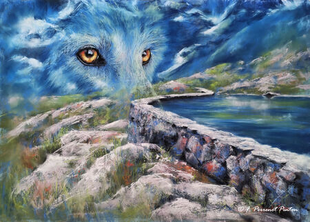 "Le gardien de la Meije" 50 X 70 cm sur papier pastelmat