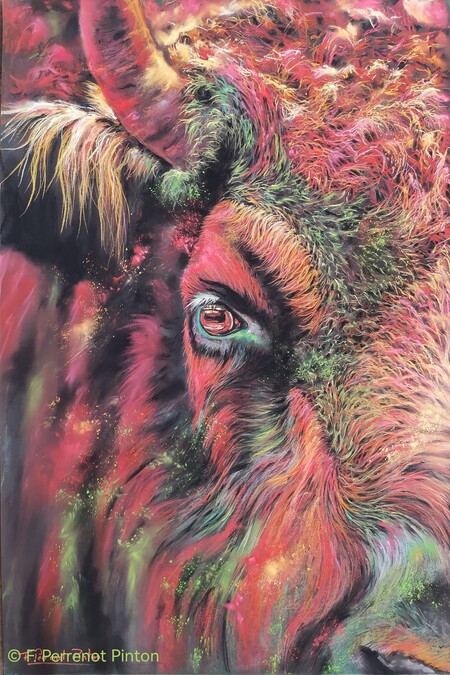 "Le titan des plaines" 50 X 70 cm sur papier pastelmat