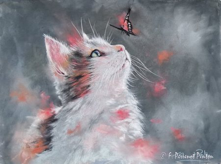 "Rencontre" Pastel 30 x 40 cm d'apr&egrave;s photo pixabay