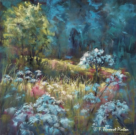 "Un coin de for&ecirc;t" 30 x 30 cm papier pastelmat
