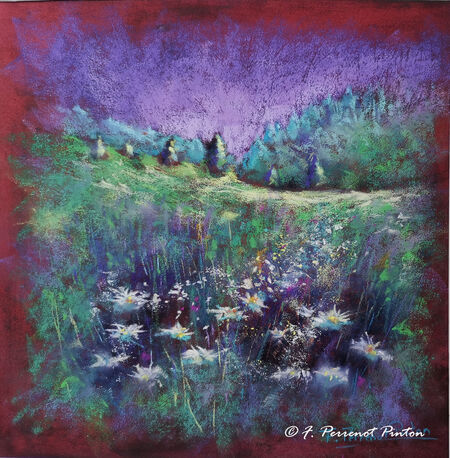 "Vallon de Combeau V" 30 x 30 cm sur pastelmat