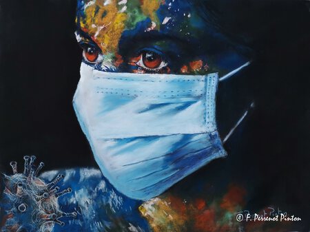 "Cache-cache viral" 30 x 40 cm