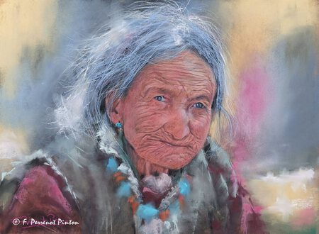 "Portrait du Ladakh" 30 x 40 cm d'apr&egrave;s photo Christian Dochier