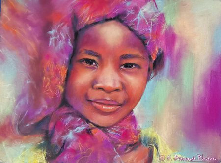 " Portrait du monde " Pastel 30 x 40 cm